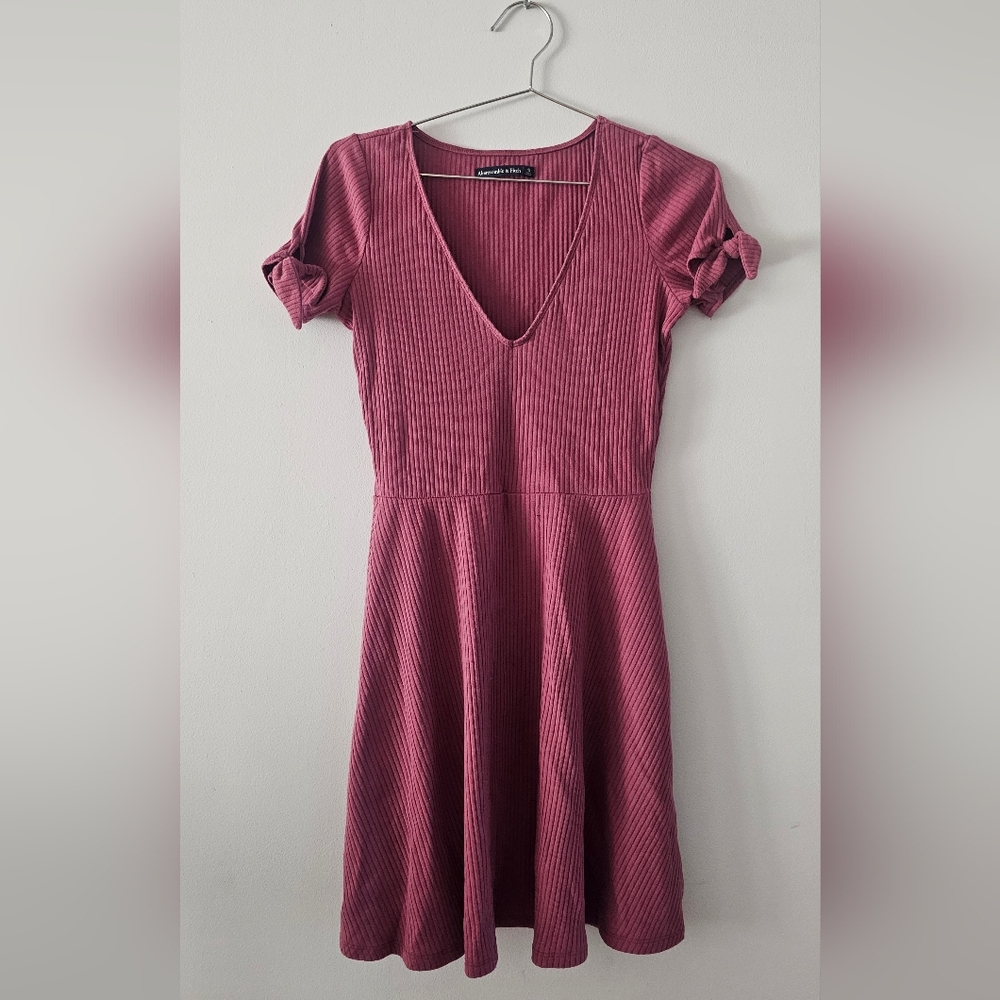 Abercrombie & Fitch Mauve Ribbed Mini Dress